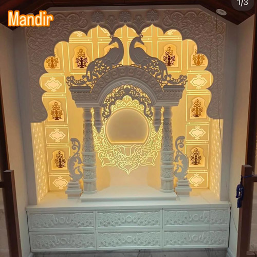 Minimalist Corian Mandir Manufacturers in Delhi