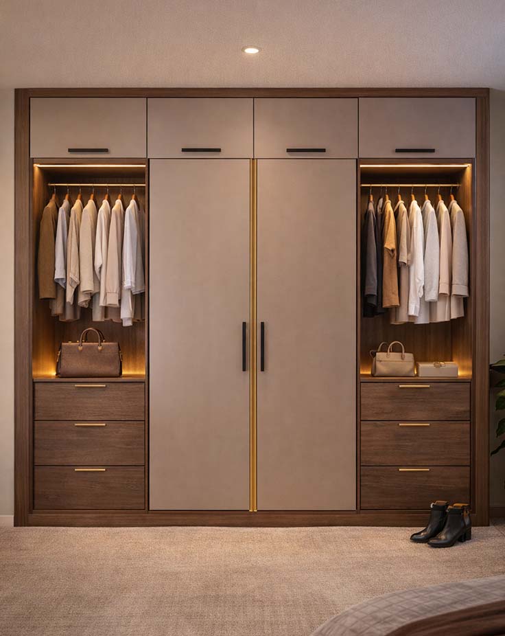 4 Doors Modular Wardrobe Manufacturers in Delhi