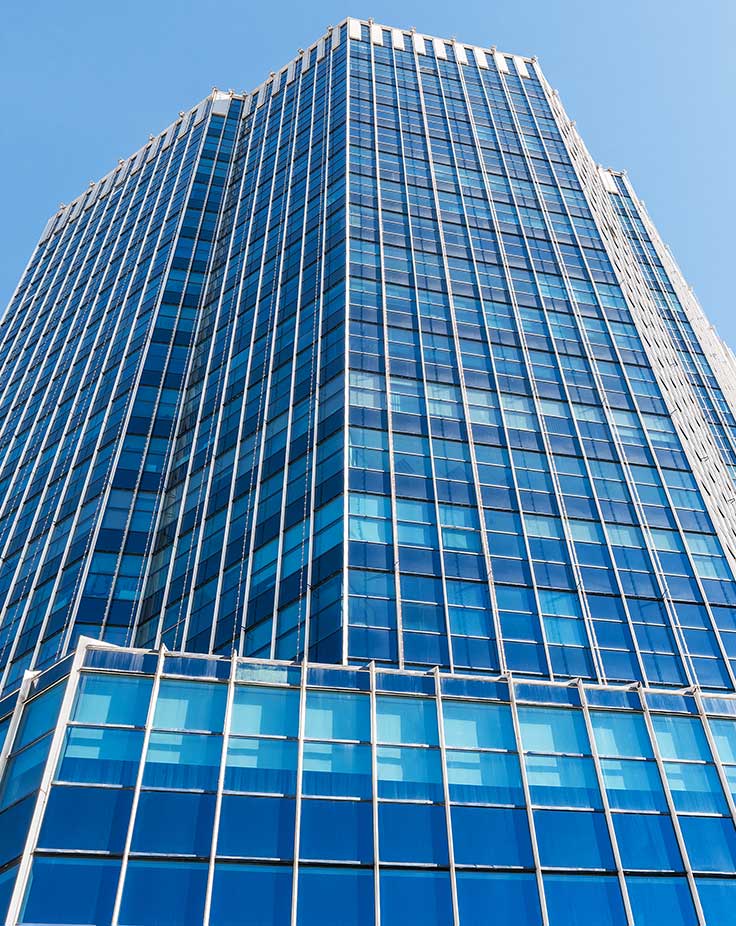 Blue Building Glass Facades Manufacturers in Delhi