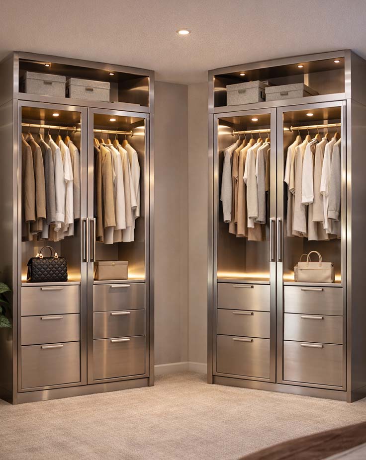Designer Stainless Steel Wardrobes Manufacturers in Delhi