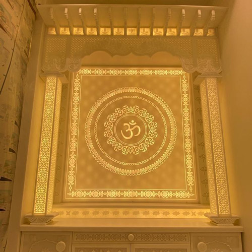 Wall Mounted Corian Mandir Manufacturers in Delhi